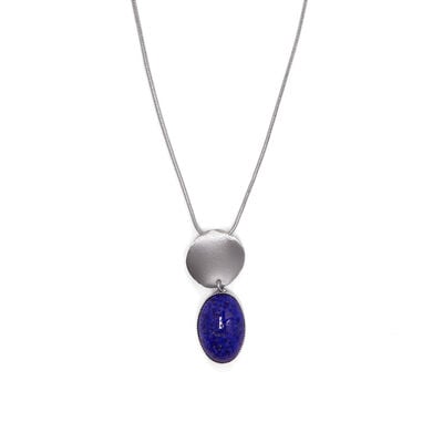 Blue glass stone necklace by Fo.Be